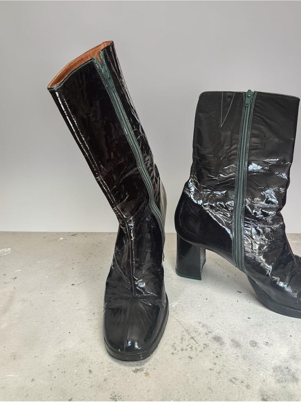 Miista Donna Boots in Dark Green Patent Leather